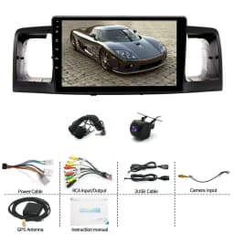 Car Radio Stereo 9-inch Android 15 GPS Navi Head Unit with Carplay and Android Auto FM/RDS DSP SWC WiFi Bluetooth Mirror Link 2+64G Car Player for Toyota Corolla 2005-2012
