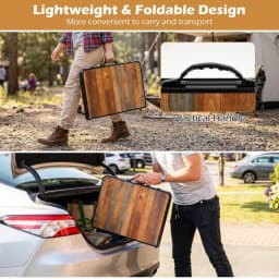 3 FT Folding Camping Table Adjustable Height Portable Picnic Side Table with Storage Net Carry Handle Heavy Duty Aluminum Frame for Outdoor Beach Tailgate BBQ Patio