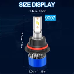 Roadsun Car LED Headlight Bulbs 120W 22000LM CANBUS Super Bright 9007/HB5 High&Low Beam LED Car Headlamps 6000K DC12V 3570 CSP Chips Auto Light Bulbs Universal Fit For Car Motors