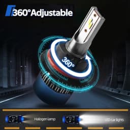 Roadsun Car LED Headlight Bulbs 120W 22000LM CANBUS Super Bright 9007/HB5 High&Low Beam LED Car Headlamps 6000K DC12V 3570 CSP Chips Auto Light Bulbs Universal Fit For Car Motors