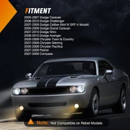 Nilight Fog Lights Assembly Compatible with 2008 2009 2010 Dodge Challenger 2005 2006 2007 2008 2009 2010 Dodge Grand Caravan Charger Caliber Nitro Avenger Chrysler Town&Country Pacifica Jeep Patriot