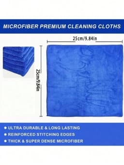 Cleaning Cloth,5/15/30pcs Soft Microfiber Car Cleaning Cloths, 25*25cm/9.84*9.84inch Polishing Detailing Rags For Auto, Motorcycle, Glass, Home Cleaning Towels