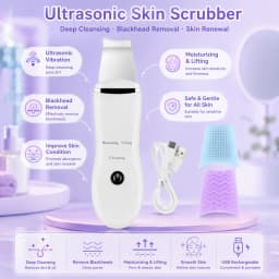 Face Scrubber, Skin Spatula, Facial Silicone Pore Cleaner | 3 Modes Wireless, Deep Cleansing & Exfoliating, Blackhead & Whitehead Remover | Lifts Tightens Skin, Reduces Fine Lines, Boosts Absorption For Skincare |