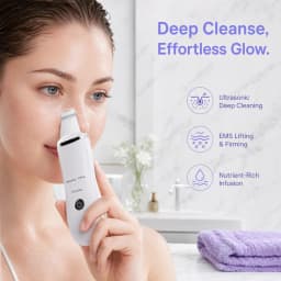 Face Scrubber, Skin Spatula, Facial Silicone Pore Cleaner | 3 Modes Wireless, Deep Cleansing & Exfoliating, Blackhead & Whitehead Remover | Lifts Tightens Skin, Reduces Fine Lines, Boosts Absorption For Skincare |