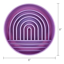 Silicone Slow Feeder Bowl for Pets, Purple Rainbow