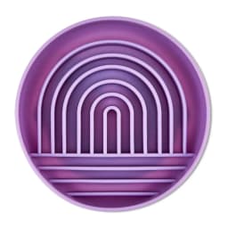Silicone Slow Feeder Bowl for Pets, Purple Rainbow