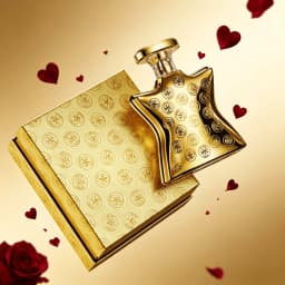 Bond No.9 Dubai Gold Eau de Parfum, Unisex Oriental Spicy Woody Scent. Rich Brandy & Saffron, Warm Amber Sandalwood Base. Long‑lasting 7‑11 Hours. Luxurious Full‑Gold Mirror Bottle with Premium Gift Box, Upscale Valentine’s Day Gift