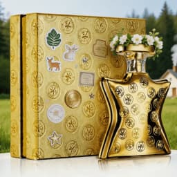 Bond No.9 Dubai Gold Eau de Parfum, Unisex Oriental Spicy Woody Scent. Rich Brandy & Saffron, Warm Amber Sandalwood Base. Long‑lasting 7‑11 Hours. Luxurious Full‑Gold Mirror Bottle with Premium Gift Box, Upscale Valentine’s Day Gift