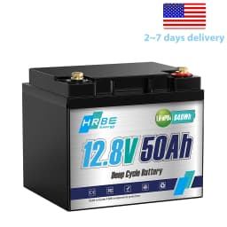 12V 50Ah LiFePO4 Lithium Battery, 4000+ Deep Cycle Rechargeable Battery, Built-in Smart BMS, for Home Solar Storage, Outdoor Camping, RV, Marine, UPS Backup Power Supply, Maintenance-Free, 10-Year Long Lifespan