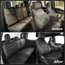 Coverdream F150 Seat Covers Custom Fit for Ford F150 SuperCrew 2015-2026 XL/XLT F250/F350/F450 Crewcab 2017-2026 XL/XLT Full Set Trucks Waterproof Leather Seat Protectors