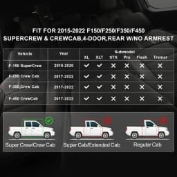 Coverdream F150 Seat Covers Custom Fit for Ford F150 SuperCrew 2015-2026 XL/XLT F250/F350/F450 Crewcab 2017-2026 XL/XLT Full Set Trucks Waterproof Leather Seat Protectors
