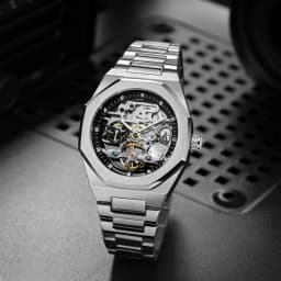 Forsining Business Mechanical Watch for Men Fashion Tourbillon Skeleton Mens Watches Top Brand Luxury Stainless Steel Strap Wristwatches
