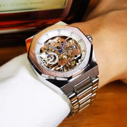 Forsining Business Mechanical Watch for Men Fashion Tourbillon Skeleton Mens Watches Top Brand Luxury Stainless Steel Strap Wristwatches