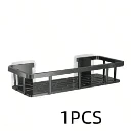 1/2pcs Drill-Free Wall Mounted Bathroom Storage Shelf Bathroom Shelf No Drill Wall Mounted Shampoo Bottle Shower Corner Rack Toilet Storage Rack Aluminum Bathroom Kitchen Accessories