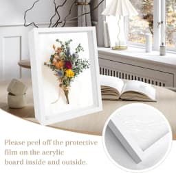 8x10 Inch Shadow Box Frame 4 Pack, White Black Wood Deep Display Picture Frame for Dried Flowers Medals Coin Specimen Wall Tabletop