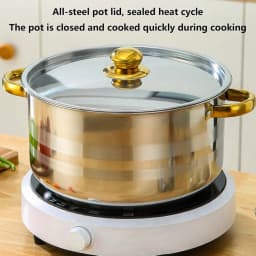 TAIMASI [10pcs Stainless Steel Pot Set] 10pcs Stainless Steel Pot Set, Multi-Size Cooking Pots With 5 POTS + 5 LIDS | Deep Stock Pot, Suitable For Home And Restaurant Cooking, Soups, Hot Pots, Noodles, Pasta, Seafood Soups Christmas Thanksgiving Kitchen
