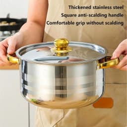 TAIMASI [10pcs Stainless Steel Pot Set] 10pcs Stainless Steel Pot Set, Multi-Size Cooking Pots With 5 POTS + 5 LIDS | Deep Stock Pot, Suitable For Home And Restaurant Cooking, Soups, Hot Pots, Noodles, Pasta, Seafood Soups Christmas Thanksgiving Kitchen