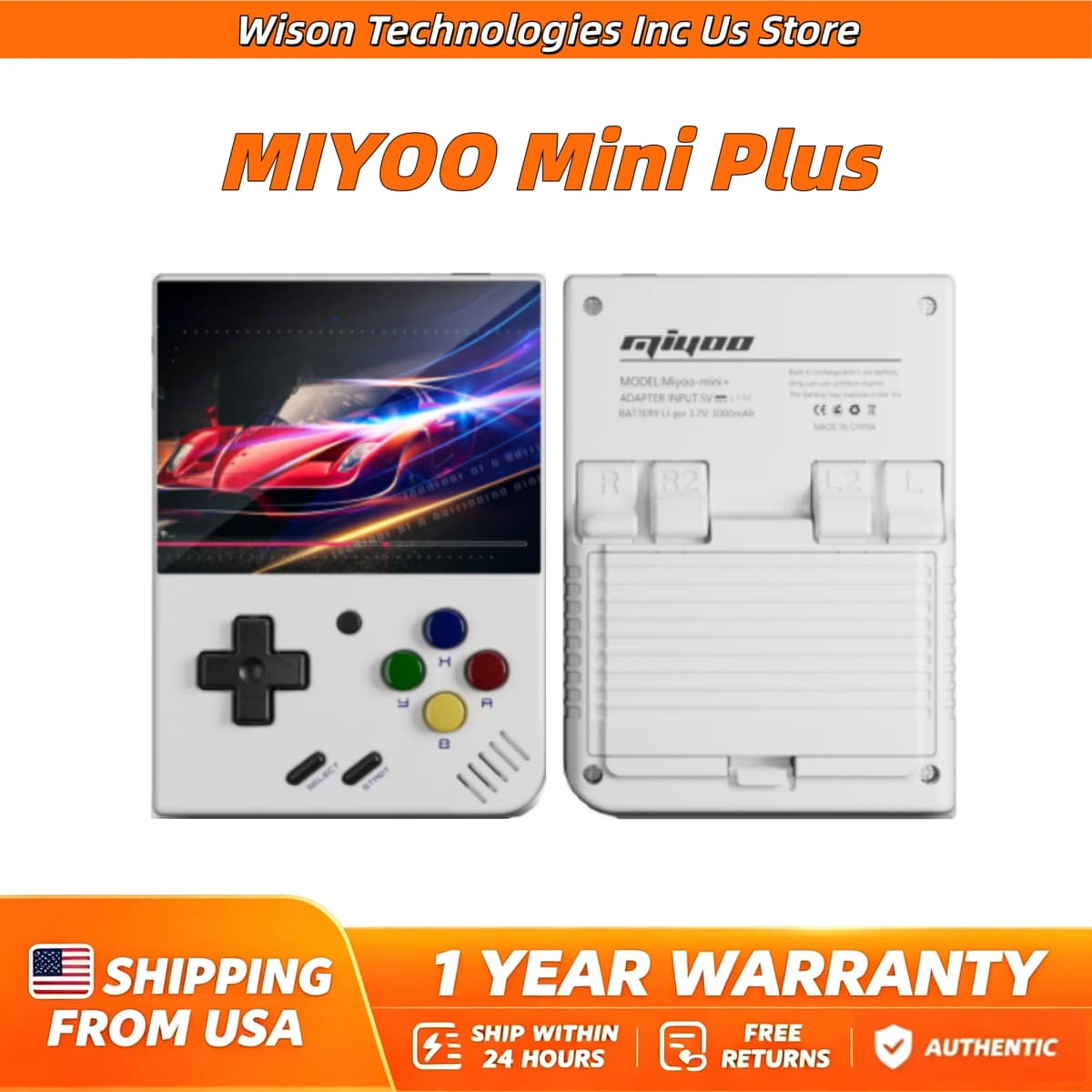 MIYOO Mini Plus Portable Retro Handheld Game Console 3.5" Screen V2 Mini+ IPS Screen Classic Video Game Console Linux System Children's Gift