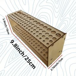 67-Slot Wooden Brush Holder Premium Double-layer Durable Artist Desk Organizer Pencil Paint Brushes Storage Art Craft