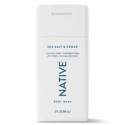 Native Body Wash Sea Salt Cedar 3oz Sulfate Paraben Free Travel Size Moisturizing Normal Skin