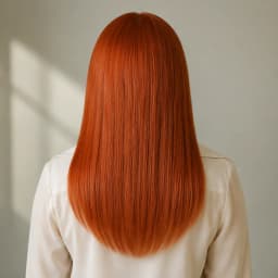 Straight Yellow-Orange 13x4 Fringed Front-Edge Wig Made of 100% Real Hair 13x4 Fringed Front-Edge Women's Wig with 200% Density 20 Inches #350 Color