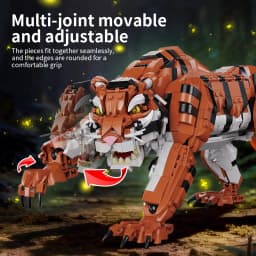 1650Pcs King Tiger Building Blocks Set, Jungle King Creative Desktop Decor, Christmas Birthday Gift for Adults