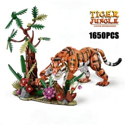 1650Pcs King Tiger Building Blocks Set, Jungle King Creative Desktop Decor, Christmas Birthday Gift for Adults