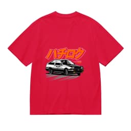 Oversized Black AE86 JDM Car T-Shirt Men's Anime Manga Graphic Tee Casual Streetwear Racing Shirt