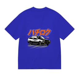 Oversized Black AE86 JDM Car T-Shirt Men's Anime Manga Graphic Tee Casual Streetwear Racing Shirt