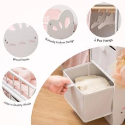 ROBUD Wooden Baby Doll Bed Prentend Playset with Storage and Bedding Sturdy for 18 Inch Dolls Baby Doll Cribs Nice Gift for Kids
