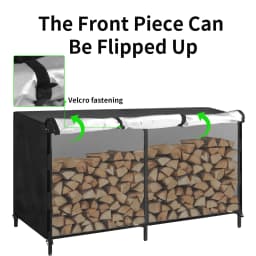 Waterproof Firewood Rack Cover Outdoor Firewood Log Rack Cover Fireplace Wood Storage Heavy Duty Wood Holder Cover for Indoor and Outdoor