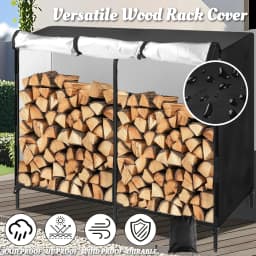 Waterproof Firewood Rack Cover Outdoor Firewood Log Rack Cover Fireplace Wood Storage Heavy Duty Wood Holder Cover for Indoor and Outdoor