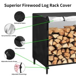 Waterproof Firewood Rack Cover Outdoor Firewood Log Rack Cover Fireplace Wood Storage Heavy Duty Wood Holder Cover for Indoor and Outdoor
