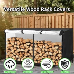 Waterproof Firewood Rack Cover Outdoor Firewood Log Rack Cover Fireplace Wood Storage Heavy Duty Wood Holder Cover for Indoor and Outdoor