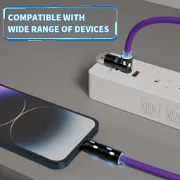 1M/3.3FT 240W 4-in-1 PD 5A Fast Charging With USB A, Type-C, Lightning Ultra Soft Silicone Data Cable, Compatible With For IPhone 17/16/15/ 14/13, For IPad Pro, For Samsung, And For Laptops, Multi-Device Compatible