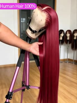 HD 13x6 Lace Frontal Wigs 99J Burgundy Straight Human Hair 13x4 Lace Front Wigs Pre-Pre plucked Red Wine Colored Human Hair Wigs for Women