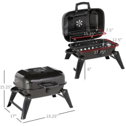 Portable Tabletop Charcoal Grill Bbq Camping Picnic Cooker Air Vent Outdoor