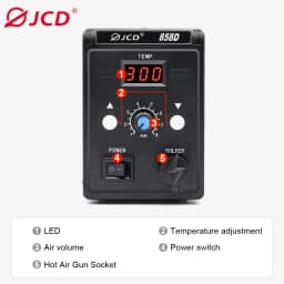 JCD 700W Hot Air Gun BGA Rework Solder Station for SMD SMT Welding 110V Heat Soldering Air Gun Repair Tool