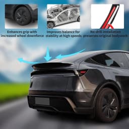 Spoiler for 2025 2026 2027 Tesla Model Y Juniper Rear Spoiler Wing ABS OEM Rear Trunk Lip Sporty Appearance for Tesla Model Y Juniper (Standard & Premium) Accessories Not for Model Y L