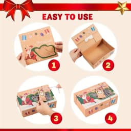 24 PCS Christmas Cookie Gift Baking Box 8.75"x 5.75"x 2.75"with Window Auto-Popup Xmas Holiday Treat Boxes Containers with Tags for Party Favor Pastries, Cupcake, Brownies, Donut Gift-Giving, Box Packs