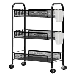 Fruit Vegetable Storage Basket, 5 Tier Stackable Metal Mesh Storage Basket with 360 Degree Wheels, Fruit Vegetable Produce Baske