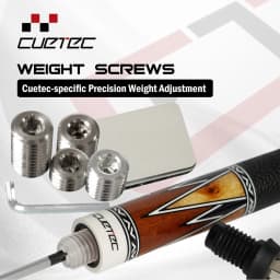 Cuetec Acueweight Pool Cue Weight Bolts, 4 Pack Replacement Cue Weights 0.3oz/0.5oz/1.0oz/1.5oz, Professional Billiard Cue