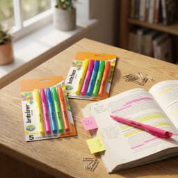 10 Pack Assorted Fluorescent Highlighters Chisel Tip Dual‑Width Marking No Dry‑Out Ink Safe Formula For Color‑Coding Notes School Office Study Stationery Supplies