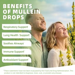 Lukaree 5 IN 1 Mullein Drop with Elderberry & Bromelain Lung Cleanse &Detox for Smokers,Mucus Relief & Respiratory Support Alcohol-Free Antioxidant Support
