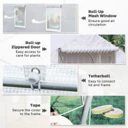 19.5'X10'X7' Walk-In Greenhouse Outdoor Tunnel Greenhouse, White