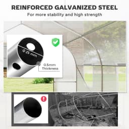 19.5'X10'X7' Walk-In Greenhouse Outdoor Tunnel Greenhouse, White