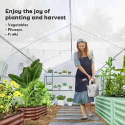 19.5'X10'X7' Walk-In Greenhouse Outdoor Tunnel Greenhouse, White