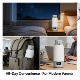 500ml Electric Heating Thermos Cup LED Display Temperature Control Portable Water Kettle Baby Milk Warmer For Home Trave