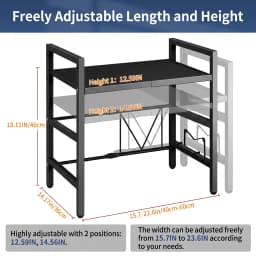 Kitchen Storage Rack Microwave Shelf Condiment Organizer Shelf Tableware Storage Expandable 42-64cm Moisture And Rust