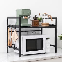 Kitchen Storage Rack Microwave Shelf Condiment Organizer Shelf Tableware Storage Expandable 42-64cm Moisture And Rust
